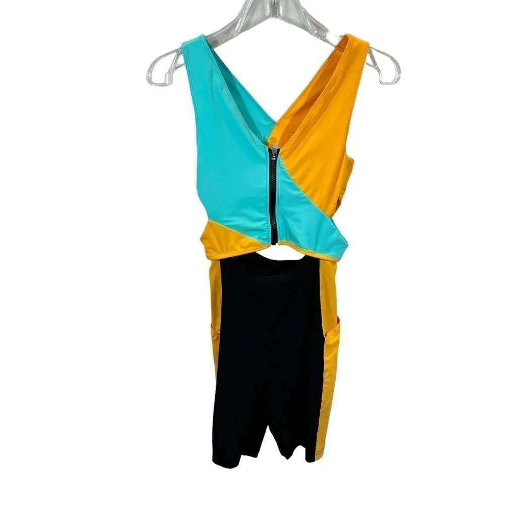 Ladies Outdoor Voices Color Block SplashKnit 6”‎ Bodysuit Size Small